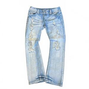 y2k distressed light wash low waisted jeans